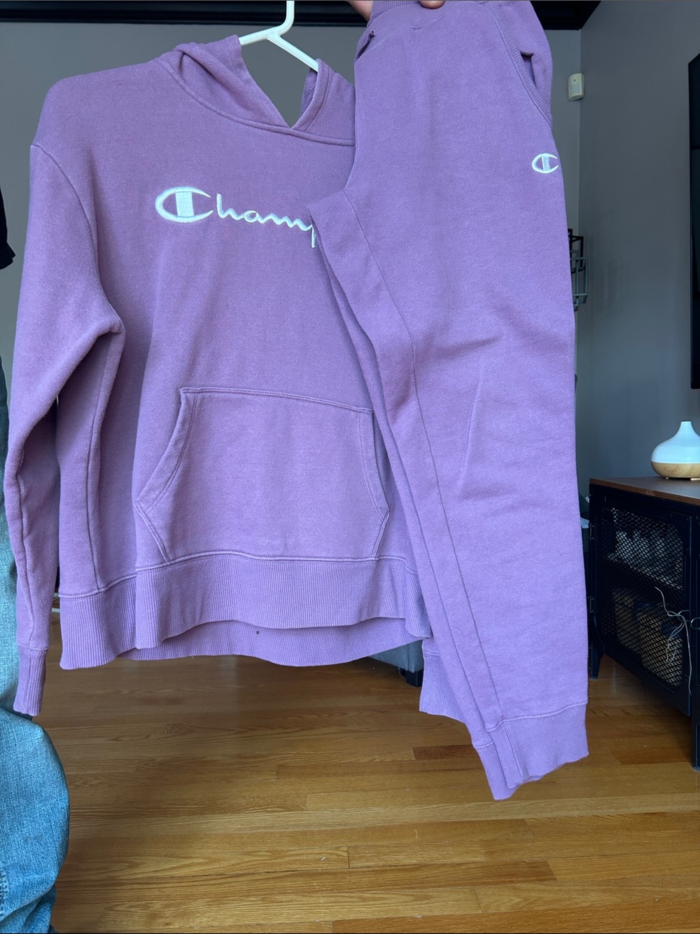 Champion Lavender Logo Hoodie and Joggers Set